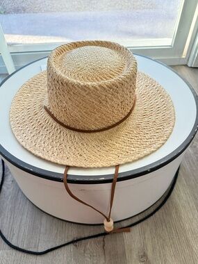 lack of color wanderer natural tan chin strap straw boater summer sun hat large